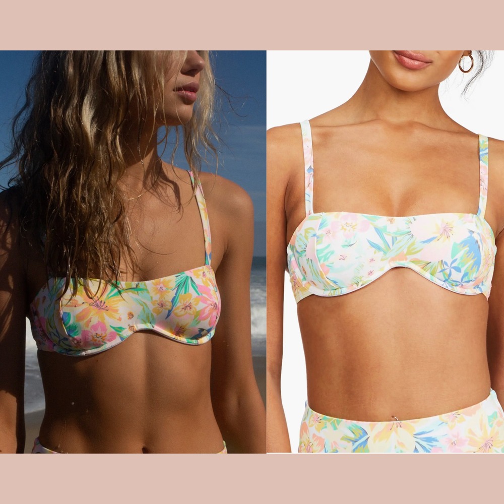 NWT $60 Billabong [ Small ] Sweet Tropics‎ Blend Underwire Bikini Top 6993